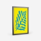 Poster gráfico de uma planta azul num fundo amarelo vibrante. 3