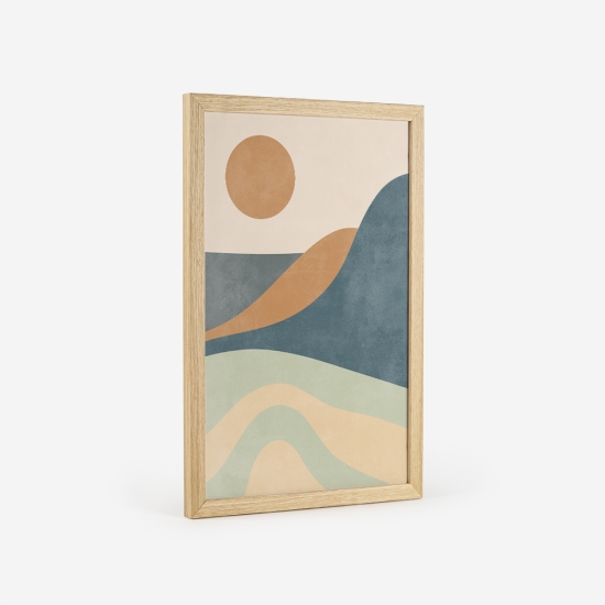 Poster de paisagem com montanhas e um sol 4