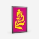 Poster gráfico de uma planta amarela num fundo rosa vibrante. 3